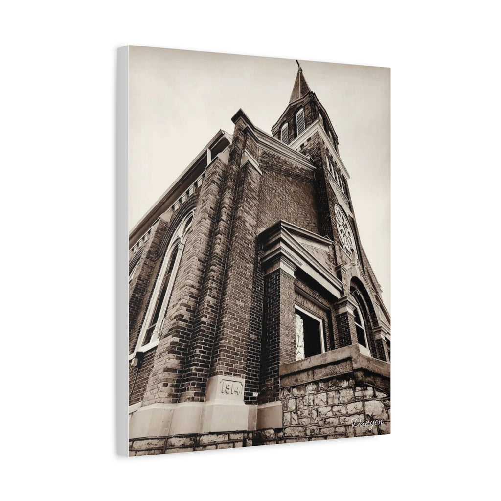 Vintage Church Architecture Matte Canvas Print — Stretched Wall Art