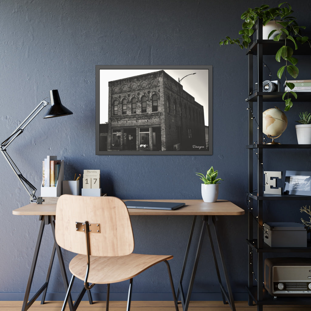 Framed Poster — Vintage Brick Facade Photography