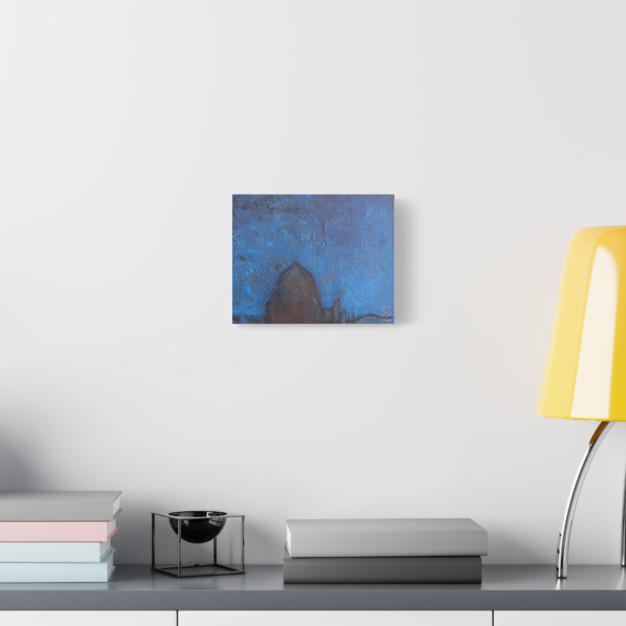 Blue Night Abstract Matte Canvas Wall Art — Stretched 1.25"