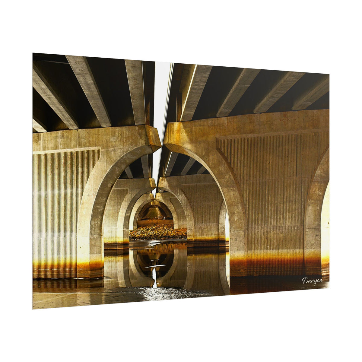 Architectural Bridge Poster — Underpass Concrete Arch Photography Print