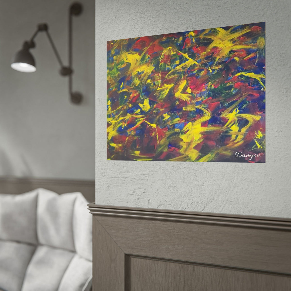 Abstract Expressionist Rolled Poster — Colorful Paint Splash Wall Art