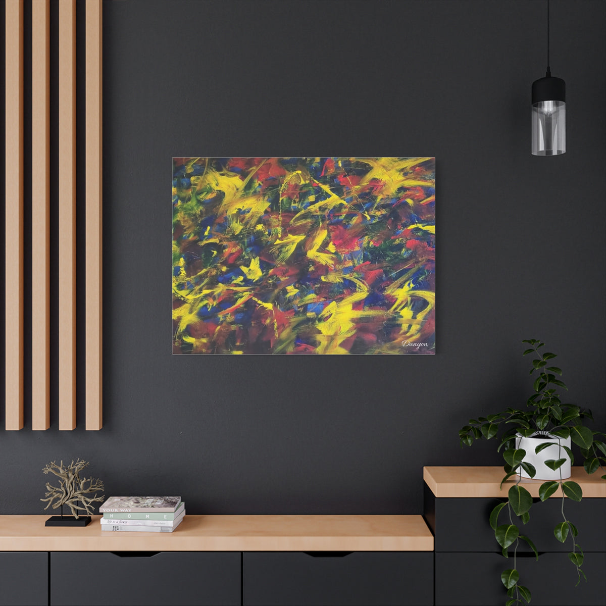 Abstract Color Burst Matte Canvas Print — Vibrant Stretched Wall Art