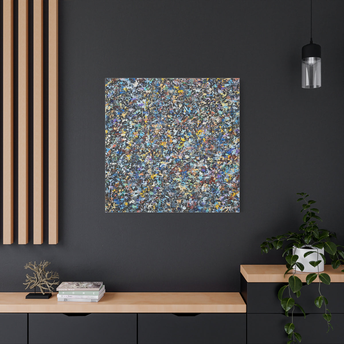 Abstract Speckle Art Canvas Print — Colorful Textured Modern Wall Decor