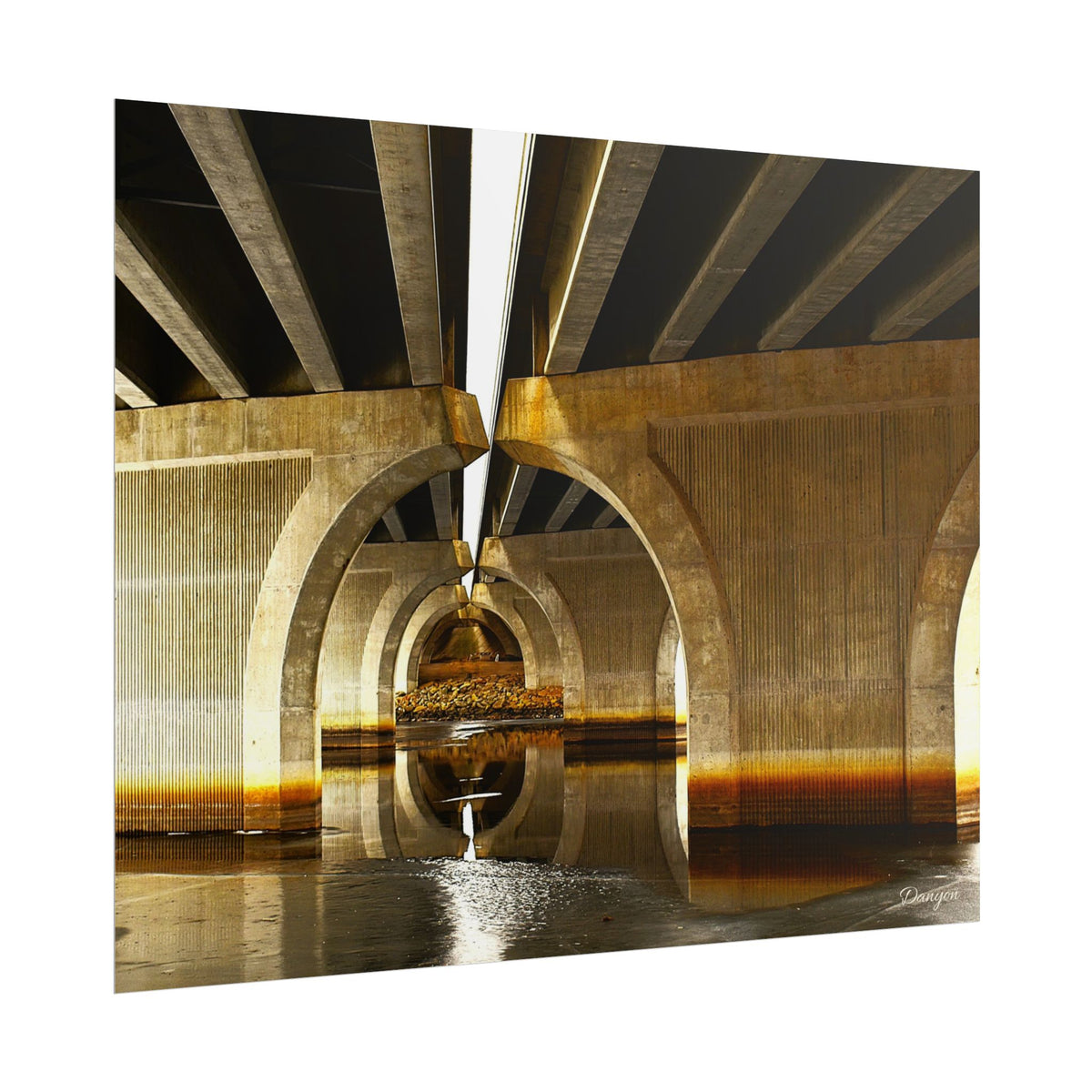 Architectural Bridge Poster — Underpass Concrete Arch Photography Print
