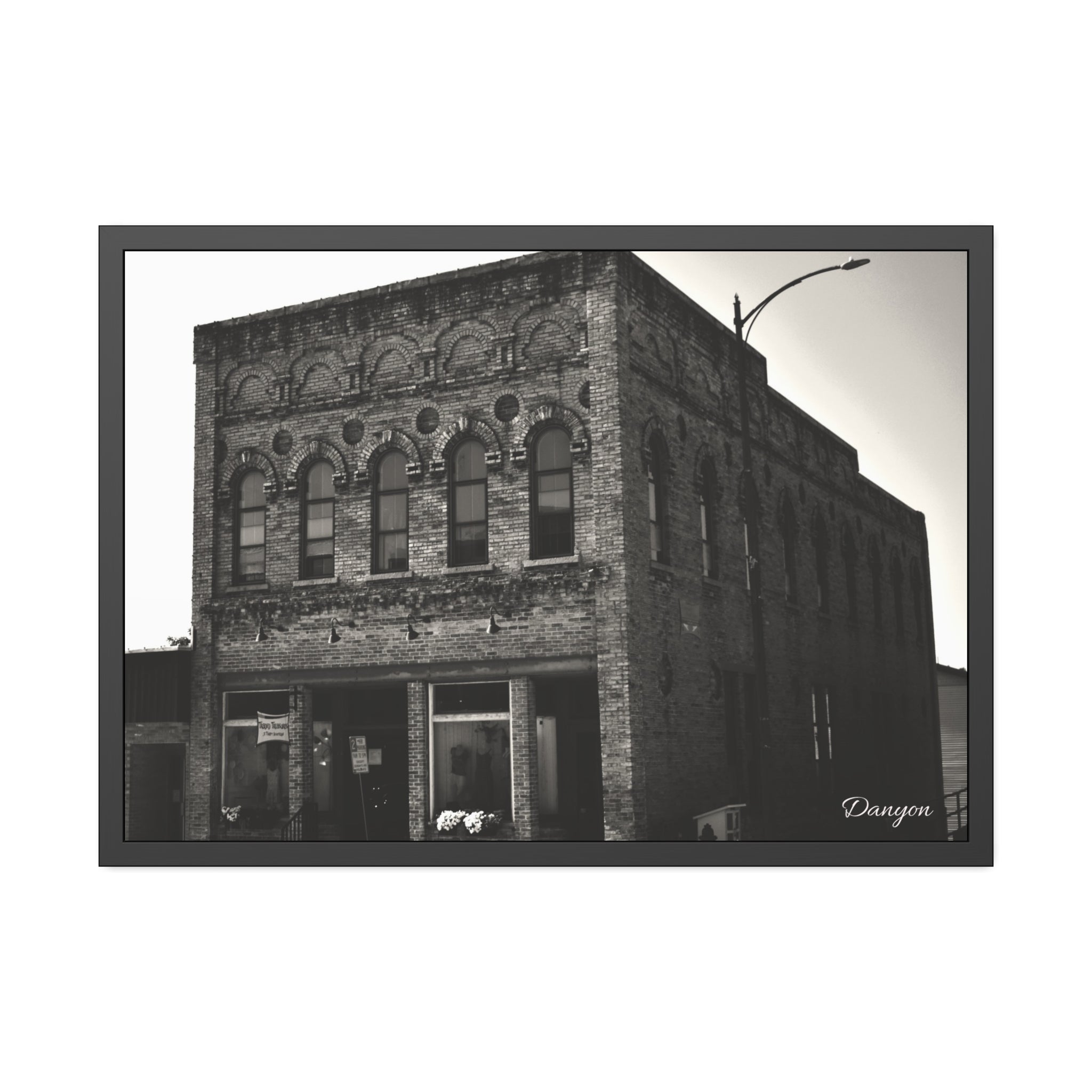 Framed Poster — Vintage Brick Facade Photography