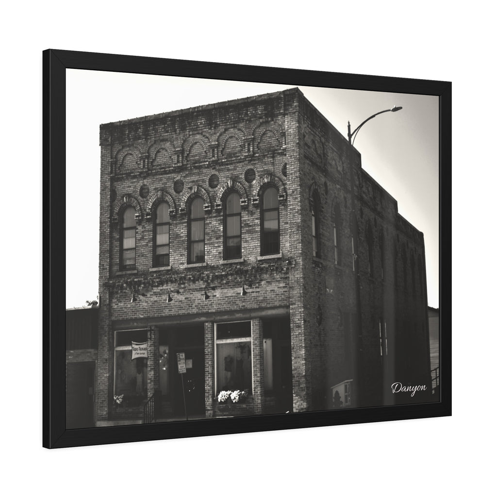 Framed Poster — Vintage Brick Facade Photography