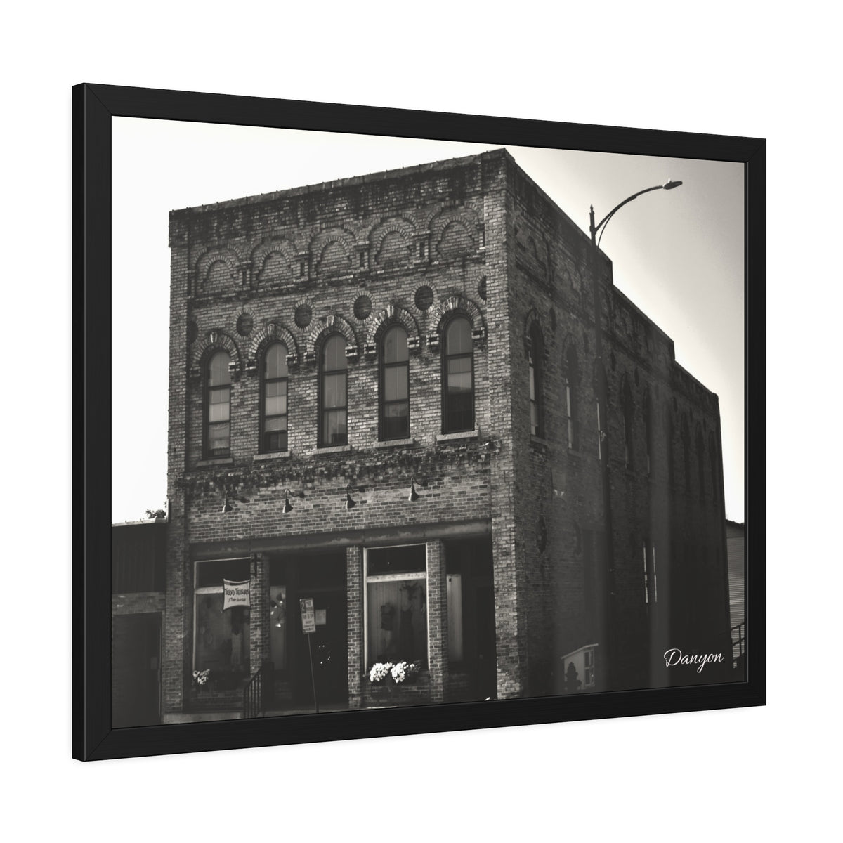 Framed Poster — Vintage Brick Facade Photography