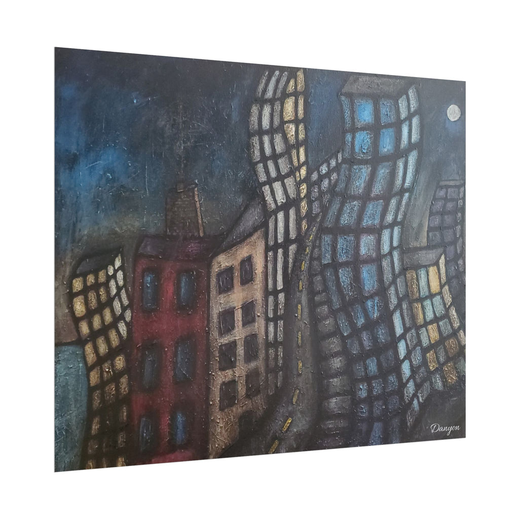 Cityscape Poster — Surreal Night Skyline Art Print