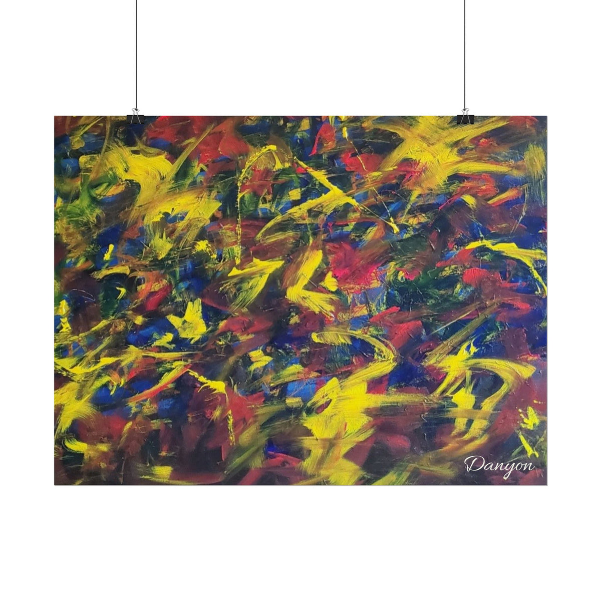 Abstract Expressionist Rolled Poster — Colorful Paint Splash Wall Art