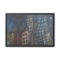 Abstract Cityscape Matte Canvas Framed Wall Art