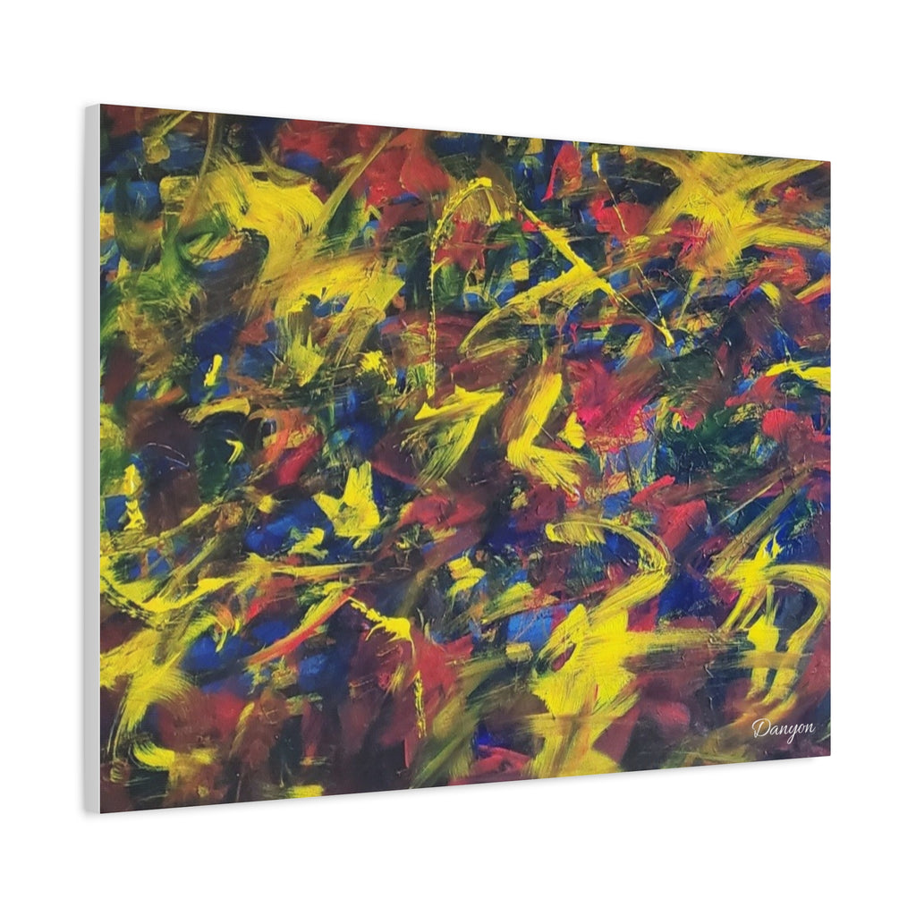 Abstract Color Burst Matte Canvas Print — Vibrant Stretched Wall Art