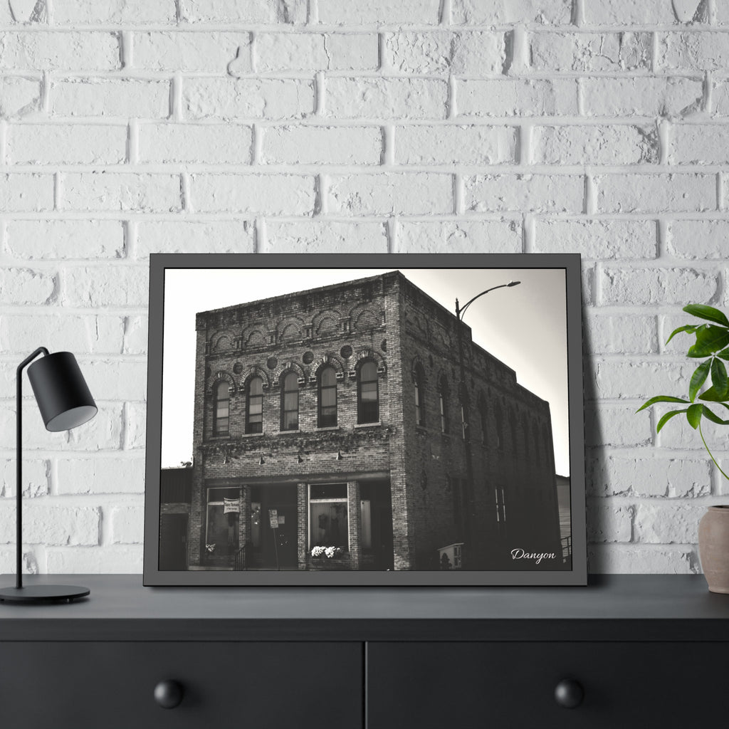 Framed Poster — Vintage Brick Facade Photography