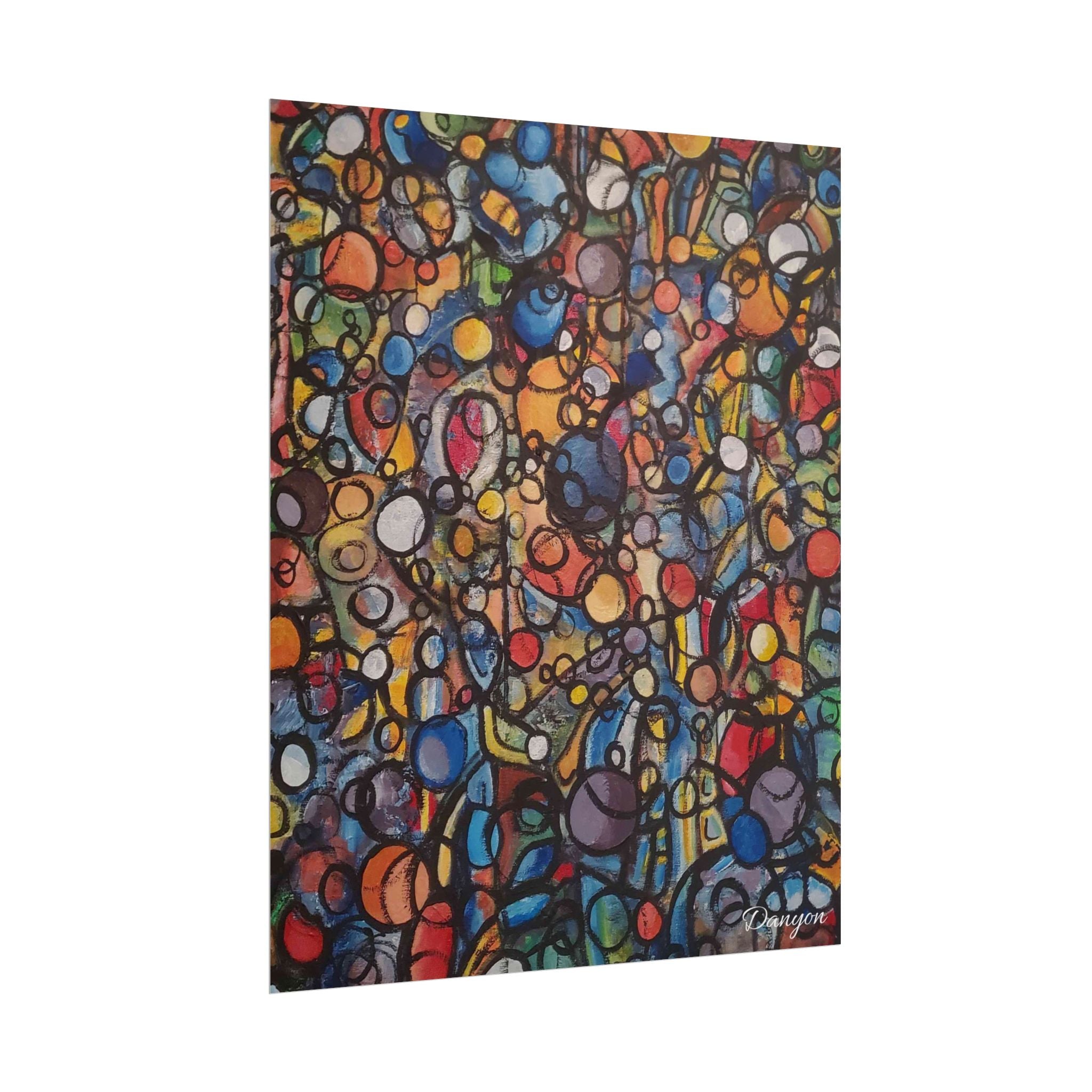 Abstract Colorful Bubble Art Poster — Rolled Modern Wall Art Print