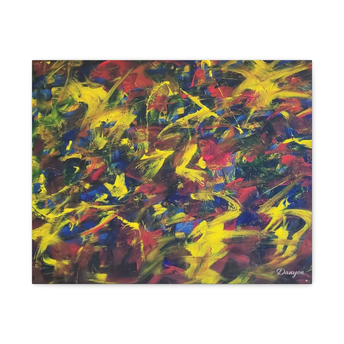 Abstract Color Burst Matte Canvas Print — Vibrant Stretched Wall Art