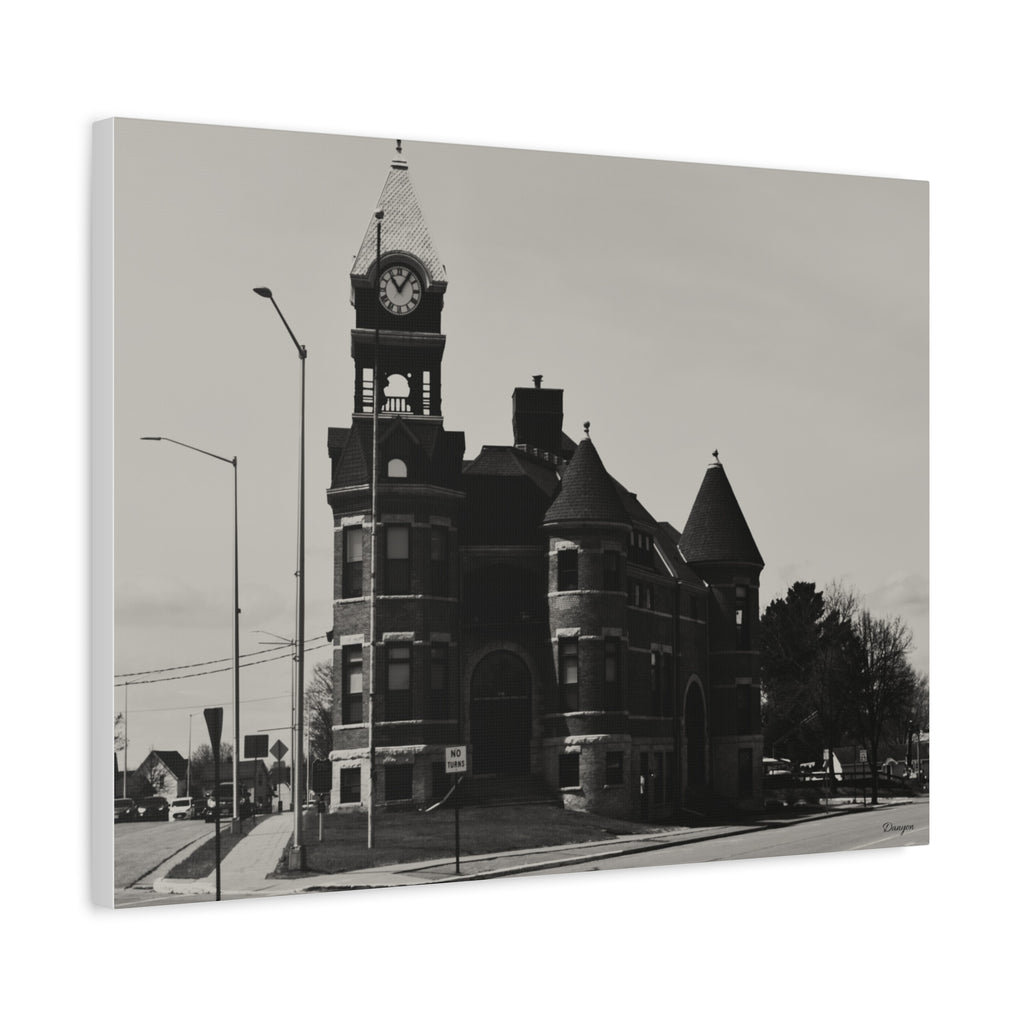 Vintage Clocktower Matte Canvas Print — Stretched 1.25"