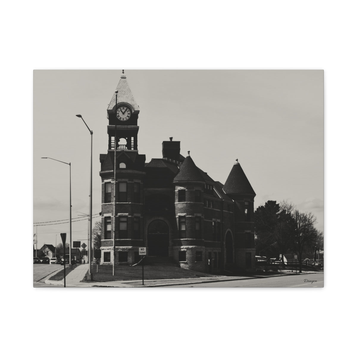 Vintage Clocktower Matte Canvas Print — Stretched 1.25"