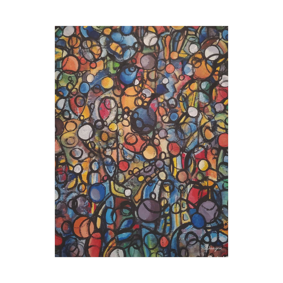 Abstract Colorful Bubbles Canvas