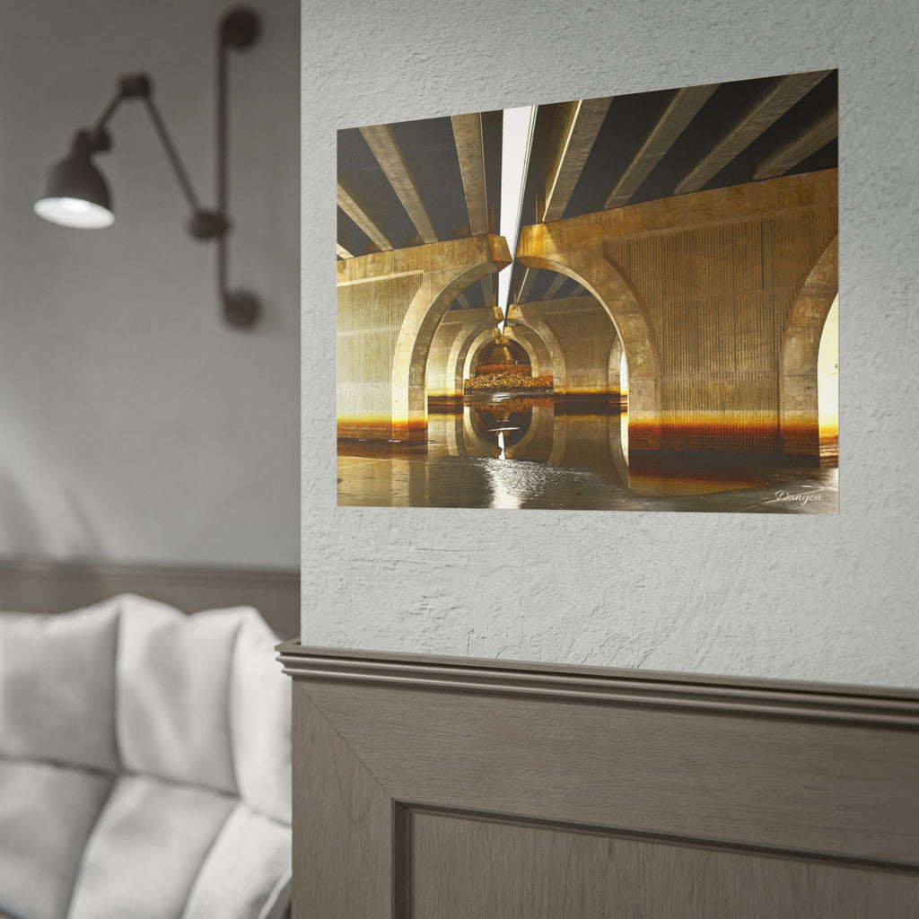 Architectural Bridge Poster — Underpass Concrete Arch Photography Print