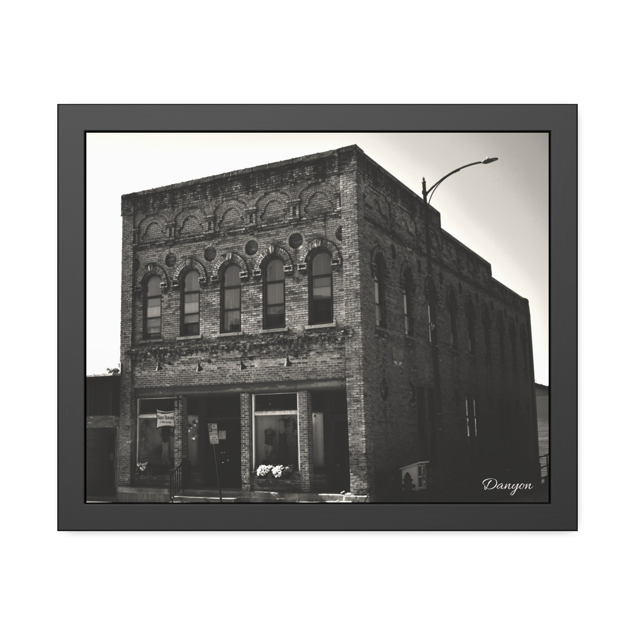 Framed Poster — Vintage Brick Facade Photography