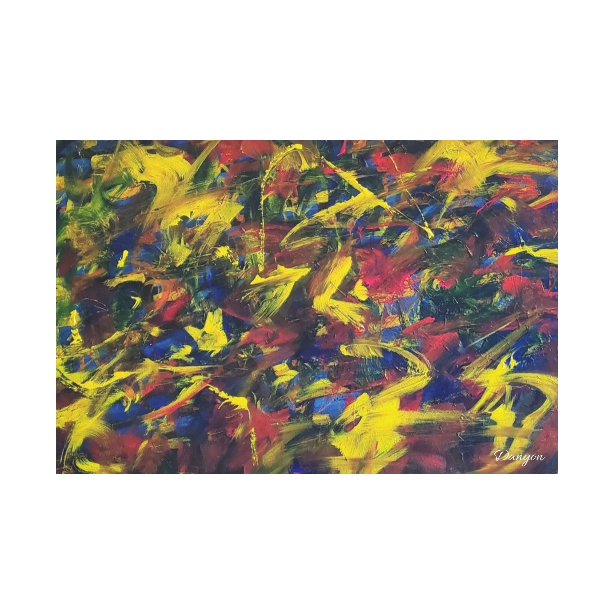 Abstract Color Burst Matte Canvas Print — Vibrant Stretched Wall Art
