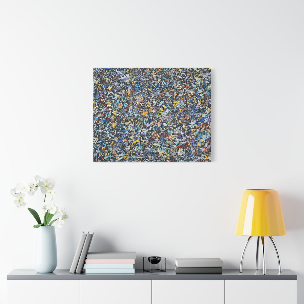 Abstract Speckle Art Canvas Print — Colorful Textured Modern Wall Decor