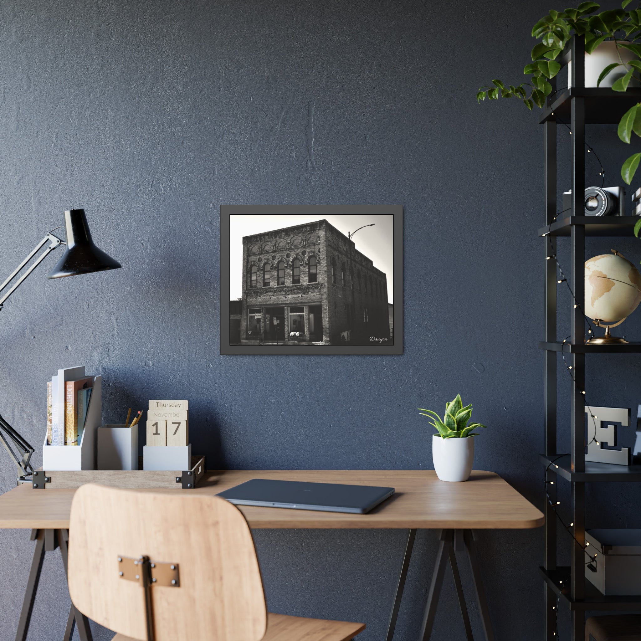 Framed Poster — Vintage Brick Facade Photography