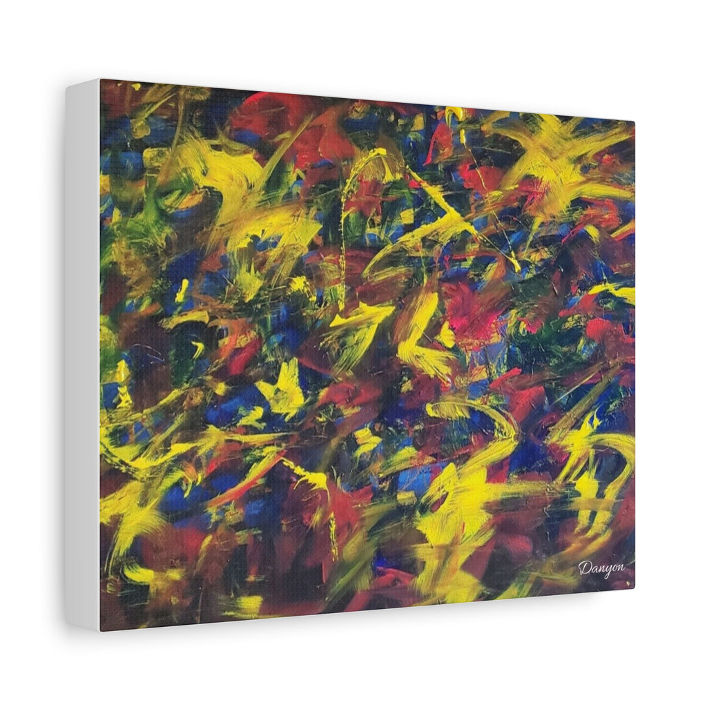 Abstract Color Burst Matte Canvas Print — Vibrant Stretched Wall Art