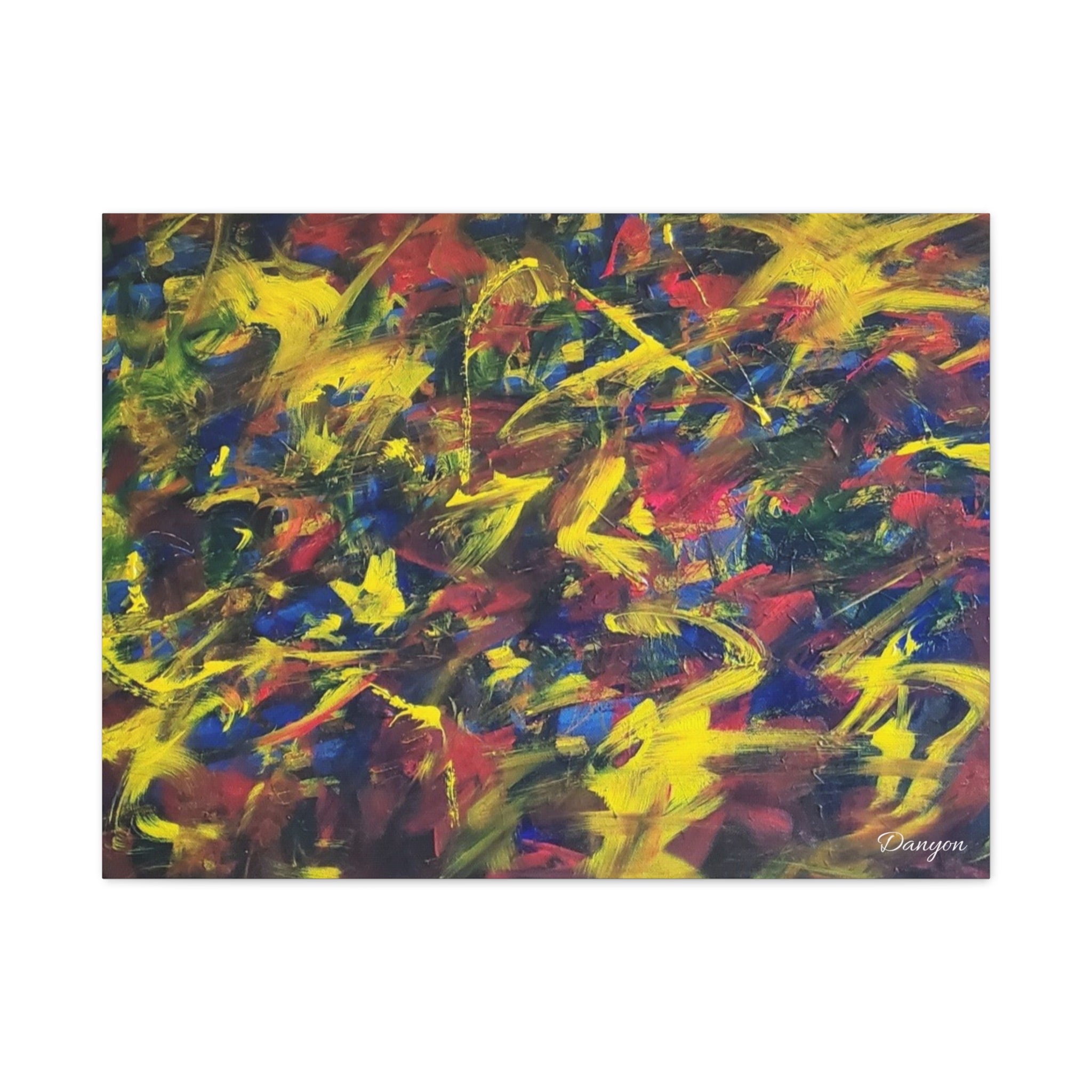 Abstract Color Burst Matte Canvas Print — Vibrant Stretched Wall Art
