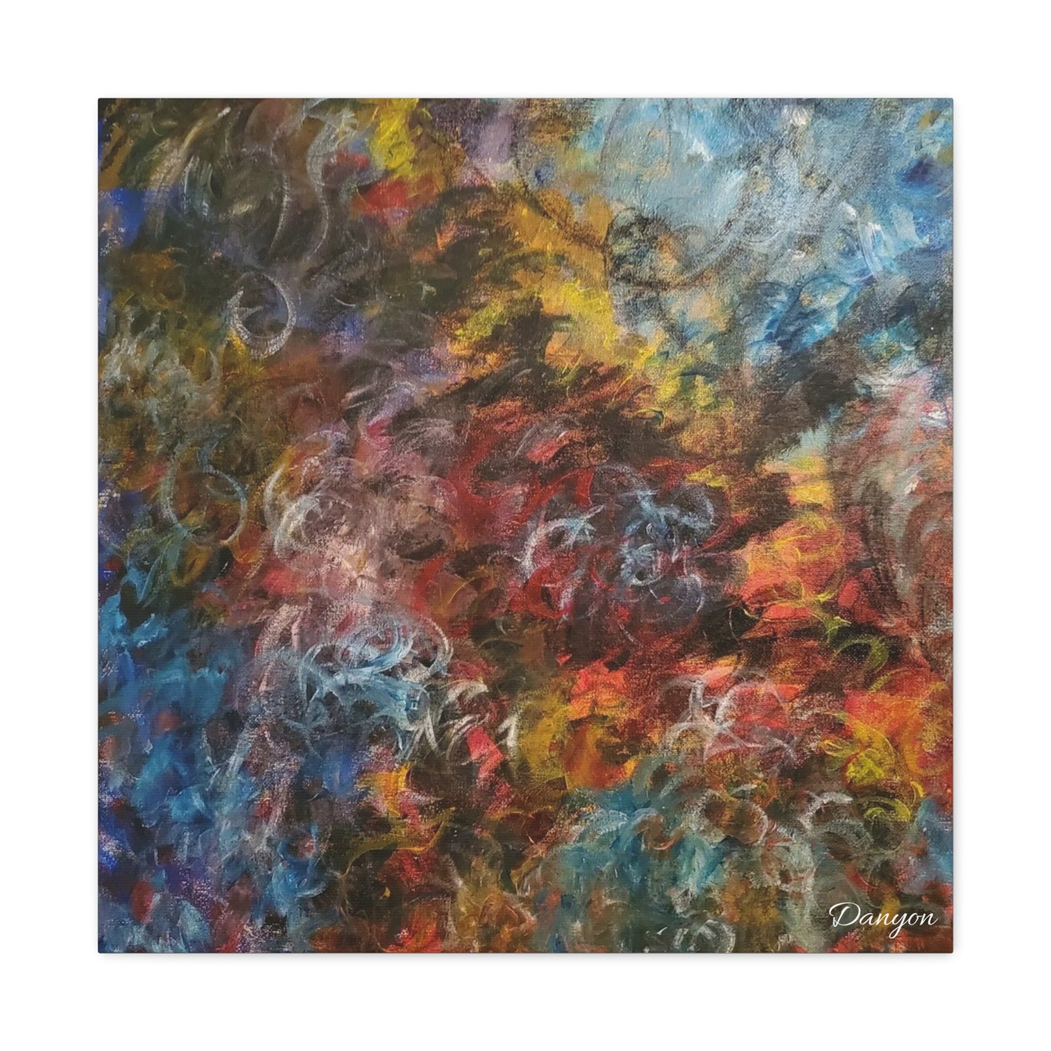 Abstract Colorful Swirl Matte Canvas Wall Art — Stretched 1.25"
