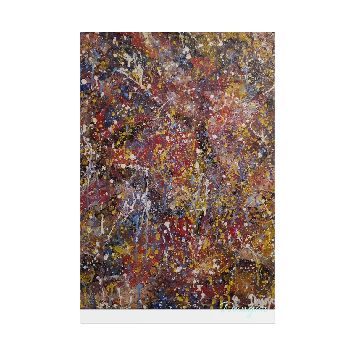 Abstract Splatter Art Poster — Colorful Drip Painting Rolled Poster