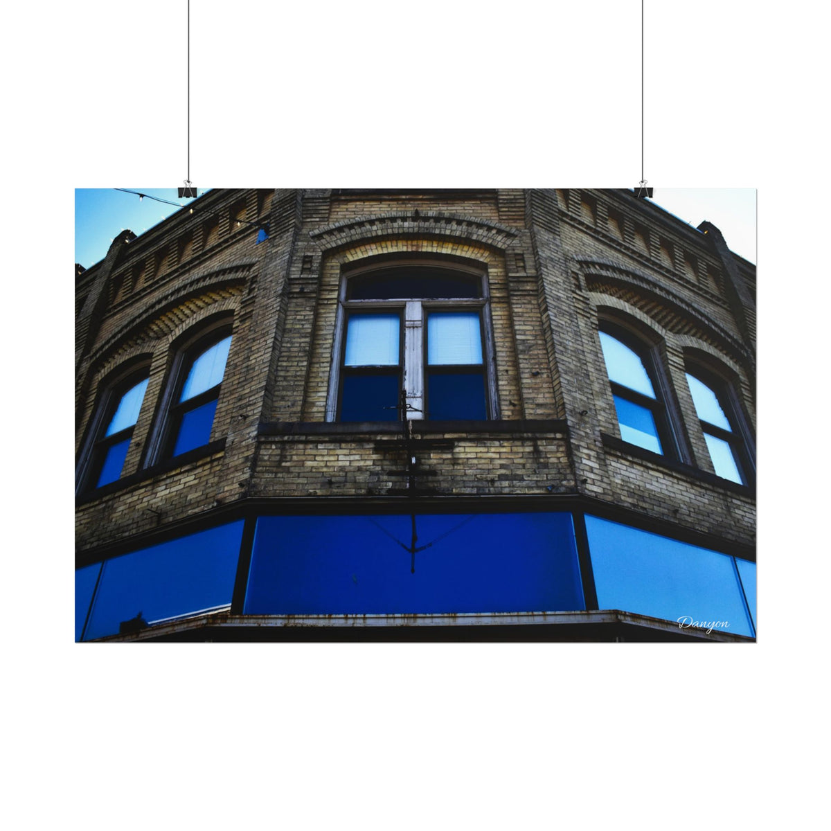 Rolled Poster — Vintage Cornerstone Building Photograph, Architectural Wall Art