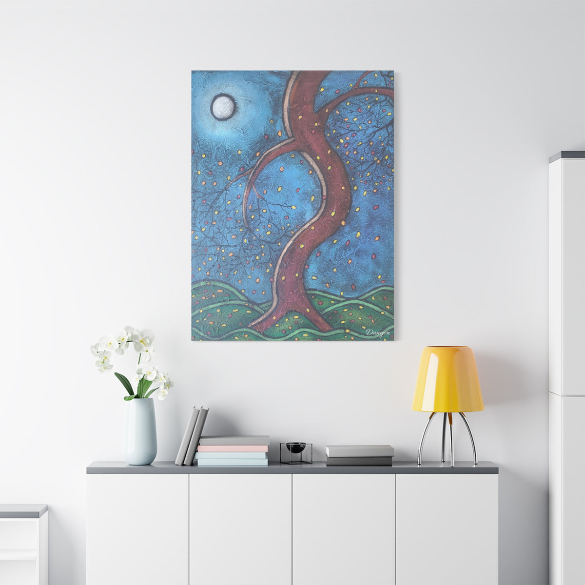 Abstract Tree Night Sky Matte Canvas Print — Stretched 1.25"