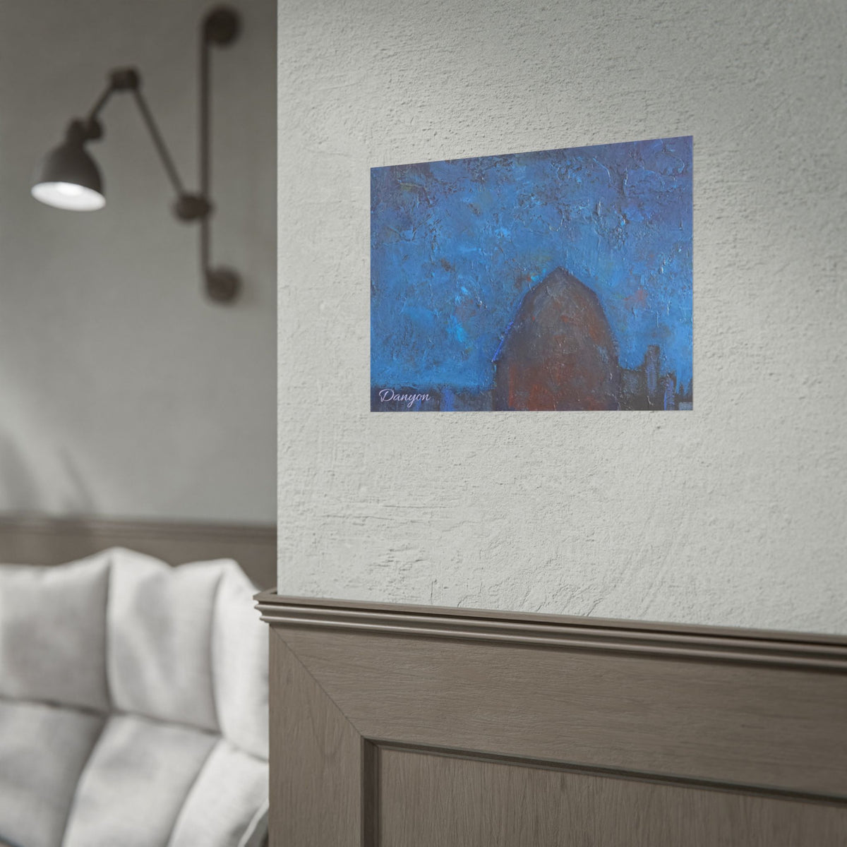 Abstract Blue Night Poster — Textured Skyline Wall Art (Rolled Poster)