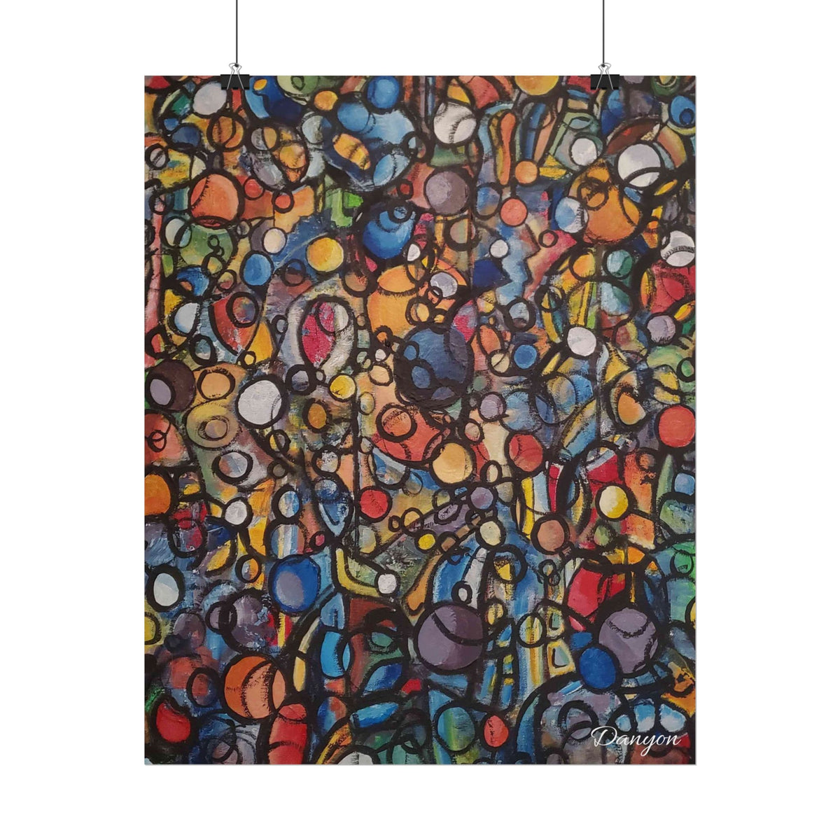 Abstract Colorful Bubble Art Poster — Rolled Modern Wall Art Print
