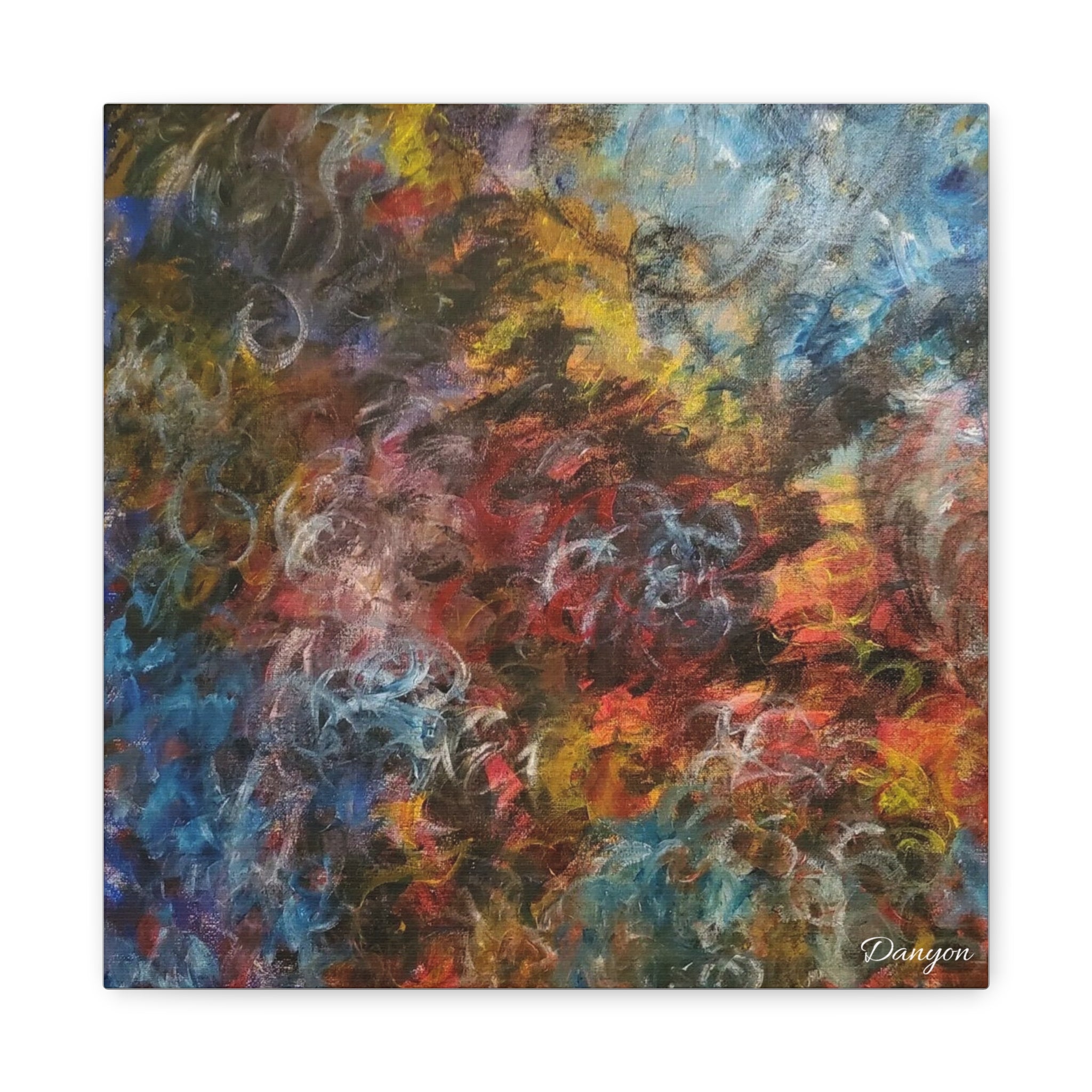 Abstract Colorful Swirl Matte Canvas Wall Art — Stretched 1.25"