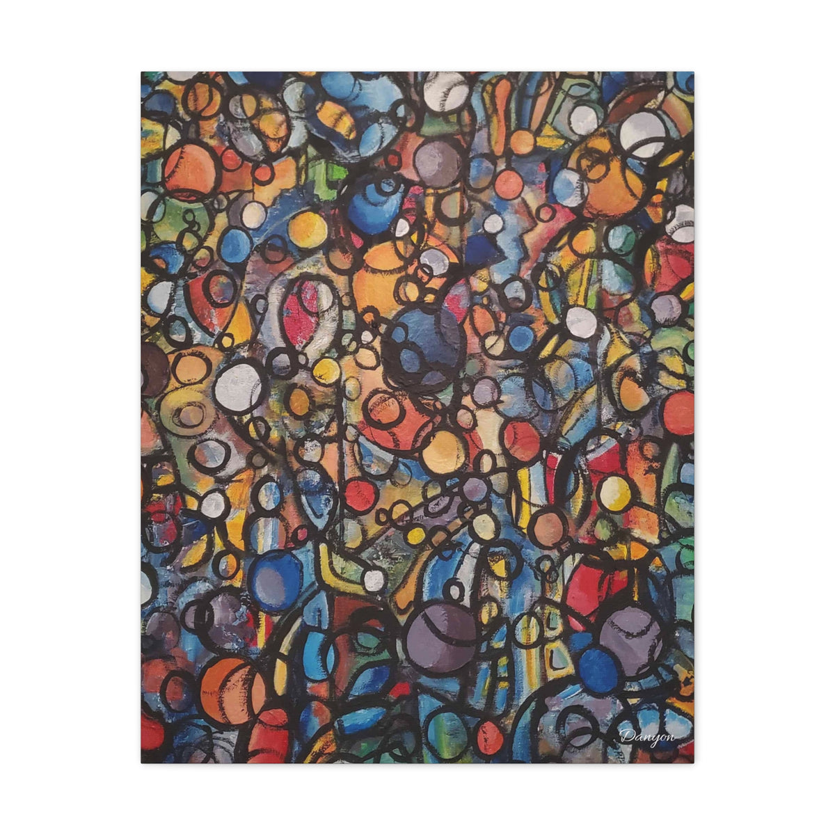 Abstract Colorful Bubbles Canvas