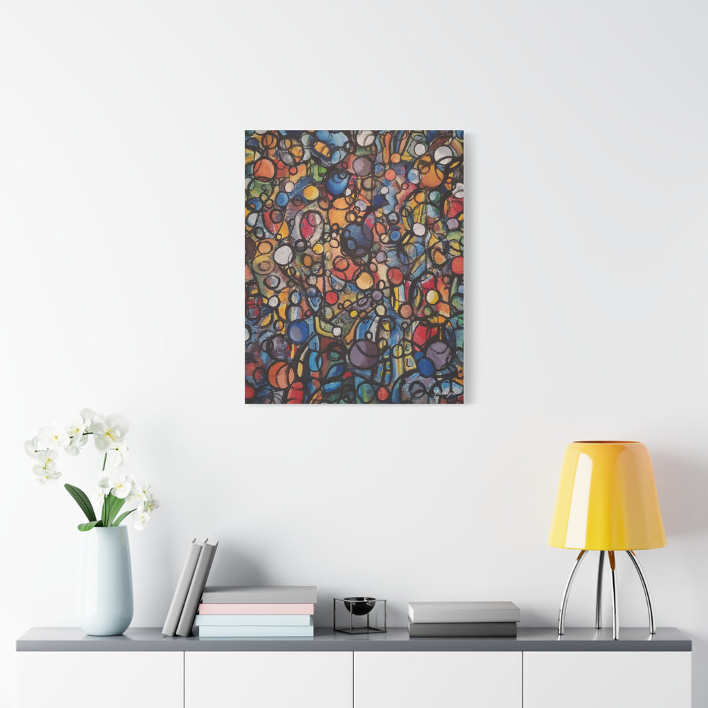 Abstract Colorful Bubbles Canvas