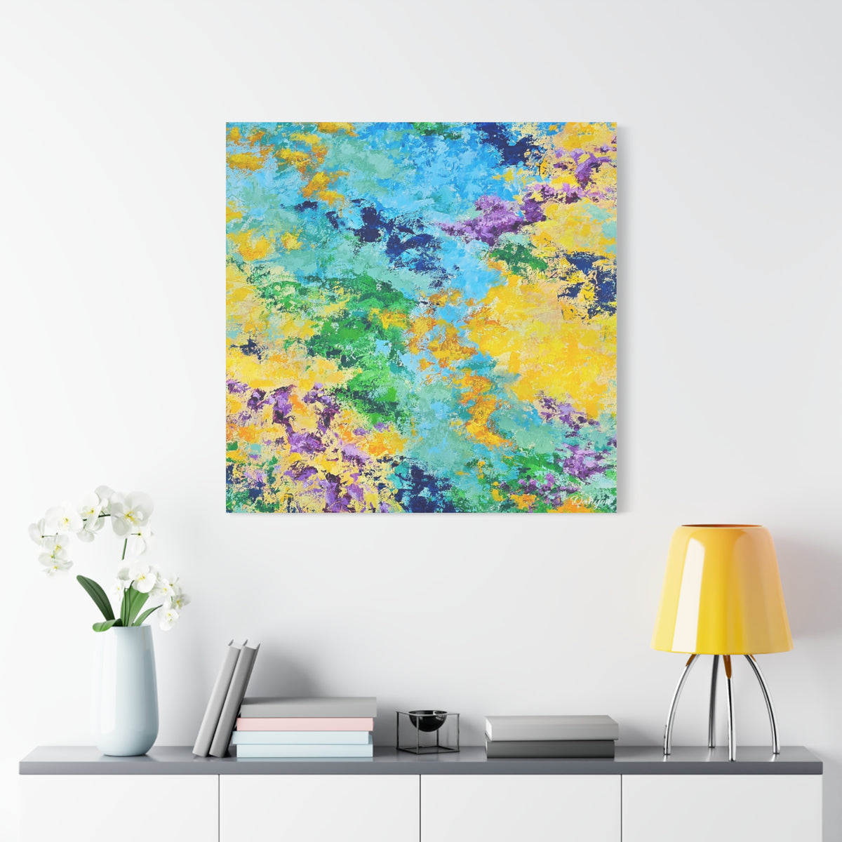 Vibrant Abstract Matte Canvas Art – Colorful Textured Wall Print
