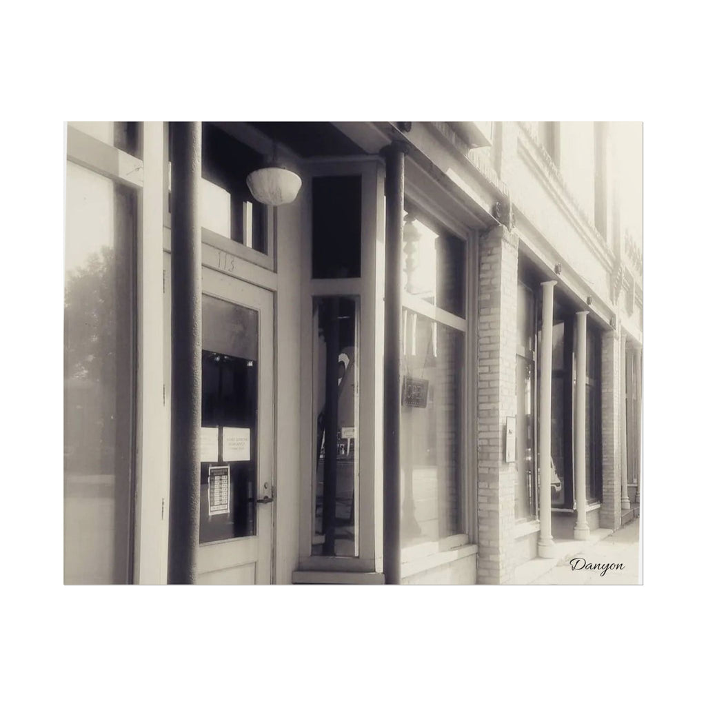 Vintage Main Street Rolled Poster – Sepia Downtown Storefront Wall Art