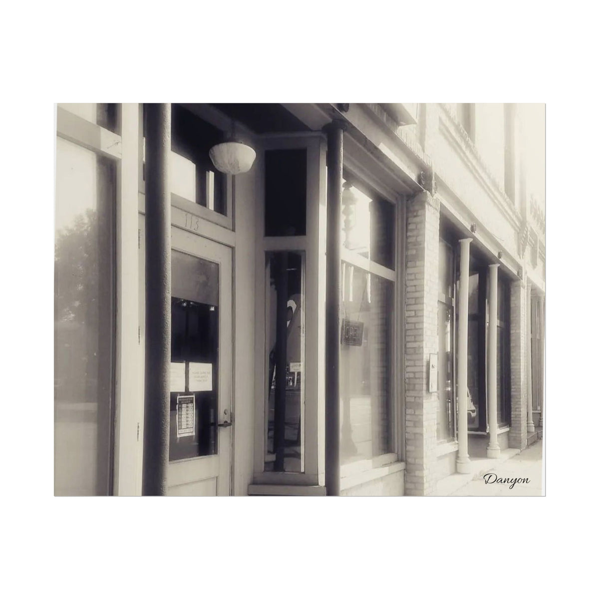 Vintage Main Street Rolled Poster – Sepia Downtown Storefront Wall Art
