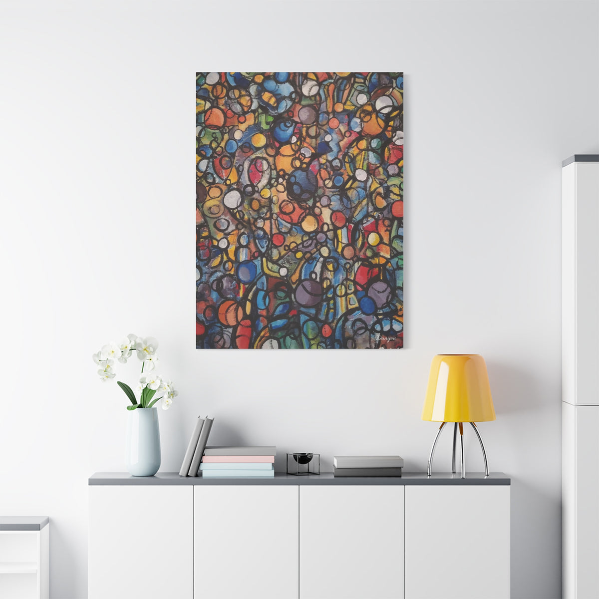 Abstract Colorful Bubbles Canvas