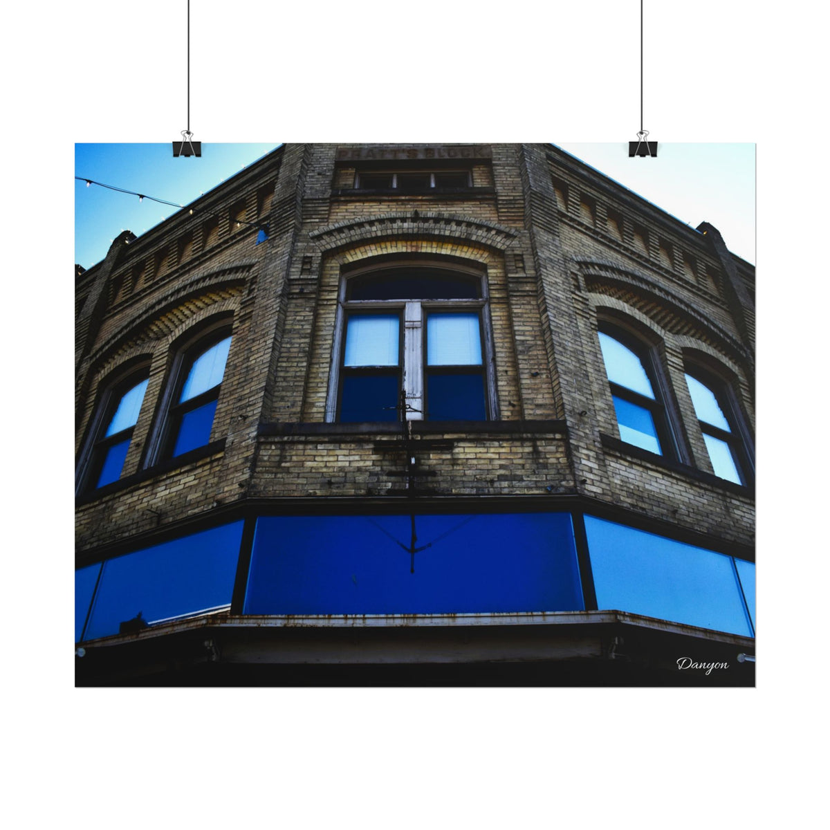 Rolled Poster — Vintage Cornerstone Building Photograph, Architectural Wall Art