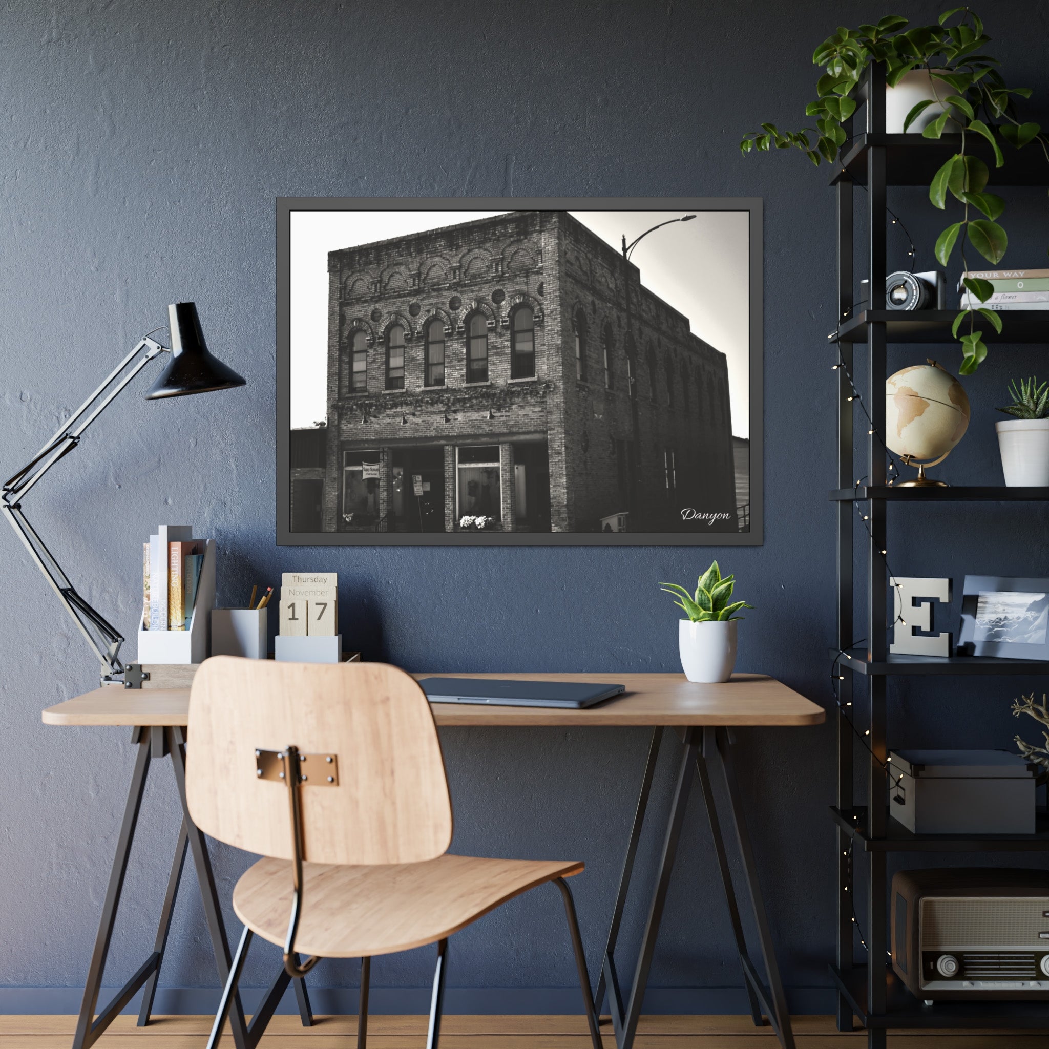 Framed Poster — Vintage Brick Facade Photography