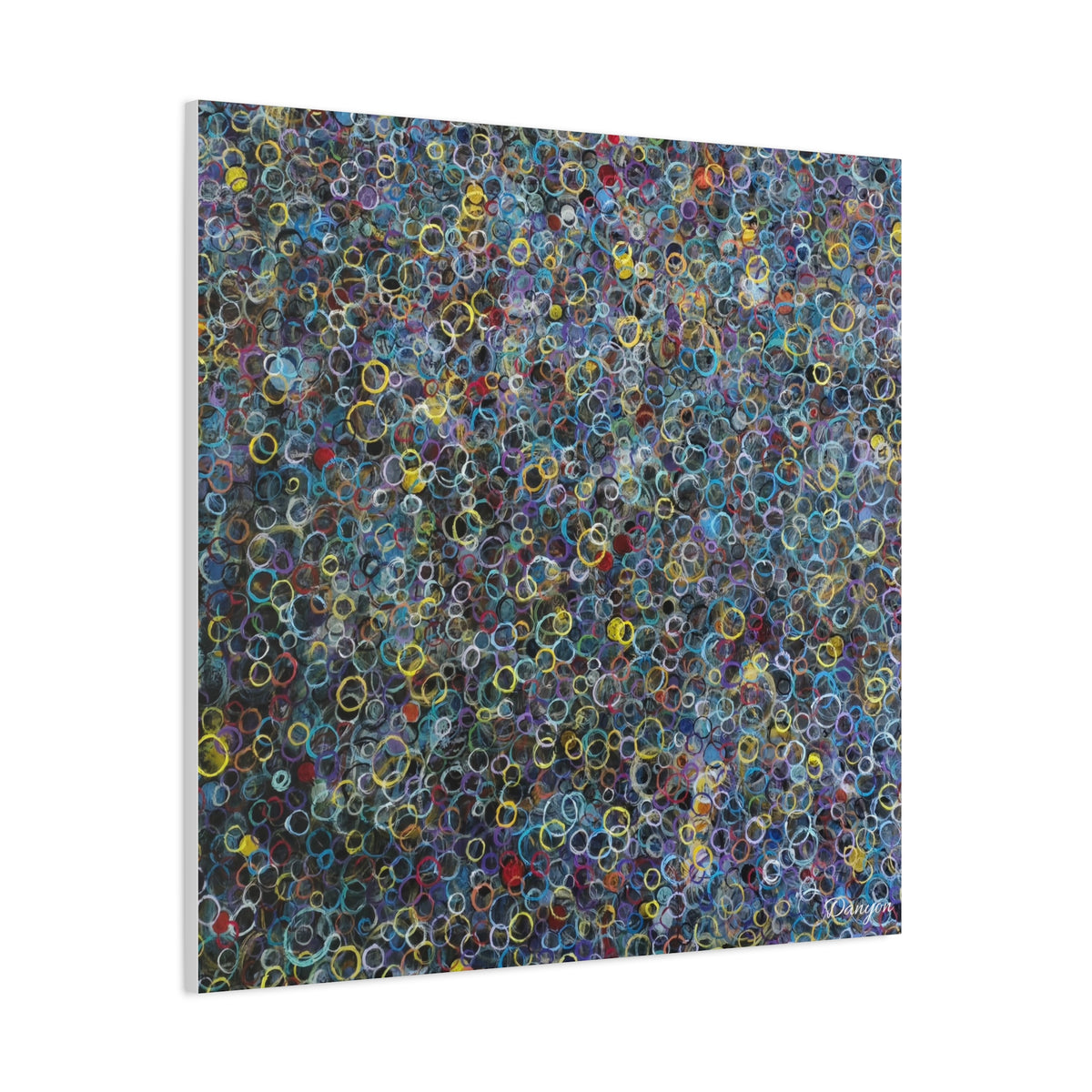 Abstract Bubble Pattern Matte Canvas Print — Colorful Ringed Texture Wall Art