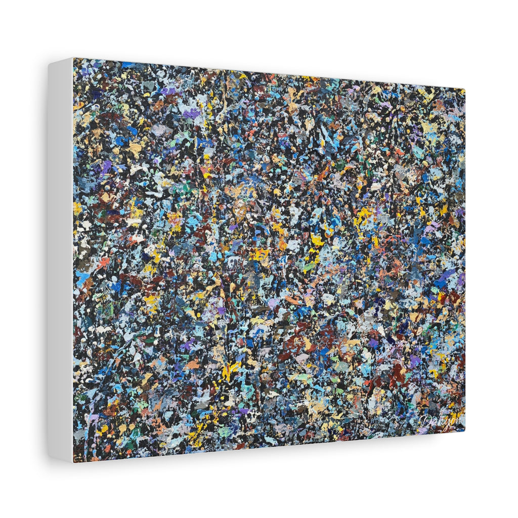 Abstract Speckle Art Canvas Print — Colorful Textured Modern Wall Decor