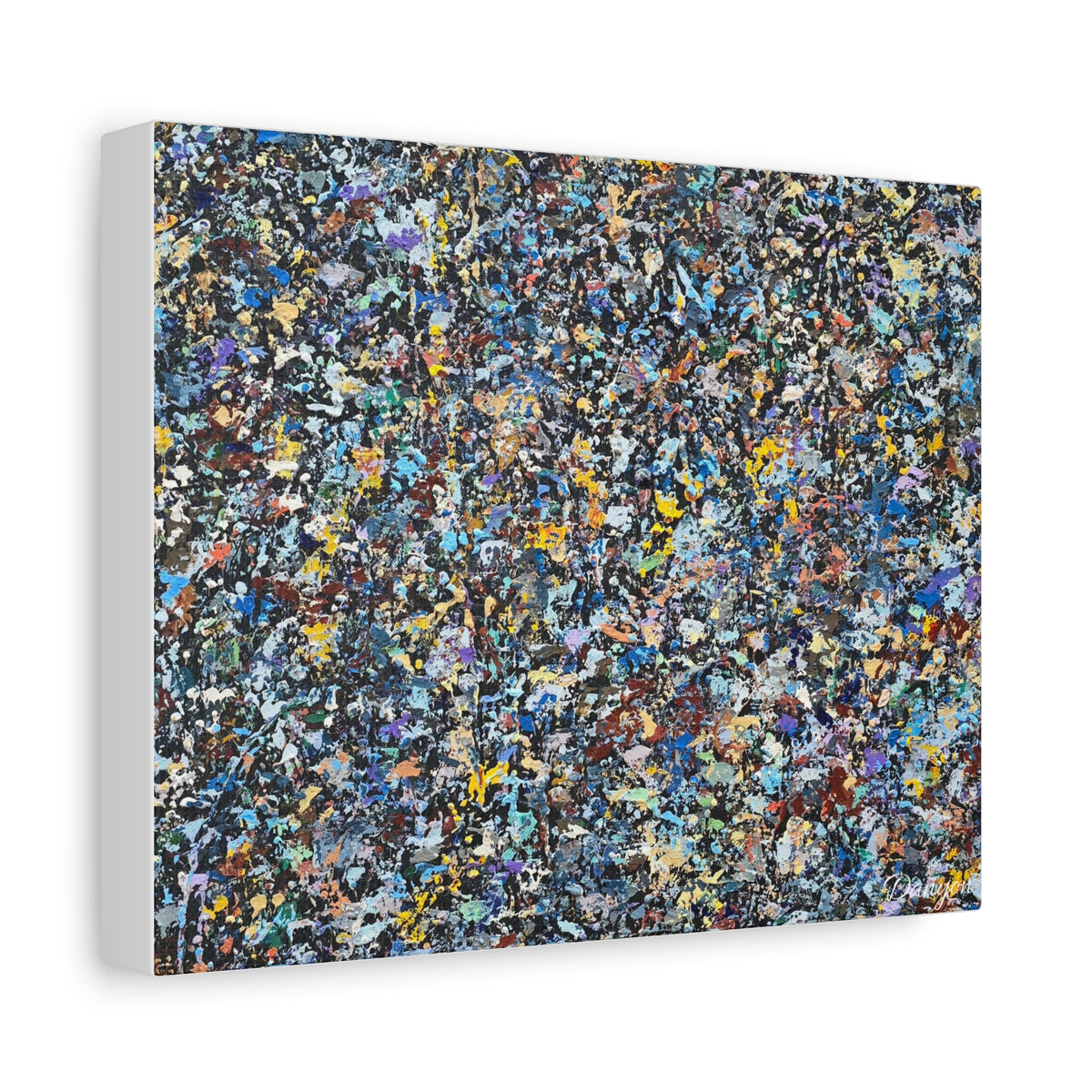 Abstract Speckle Art Canvas Print — Colorful Textured Modern Wall Decor