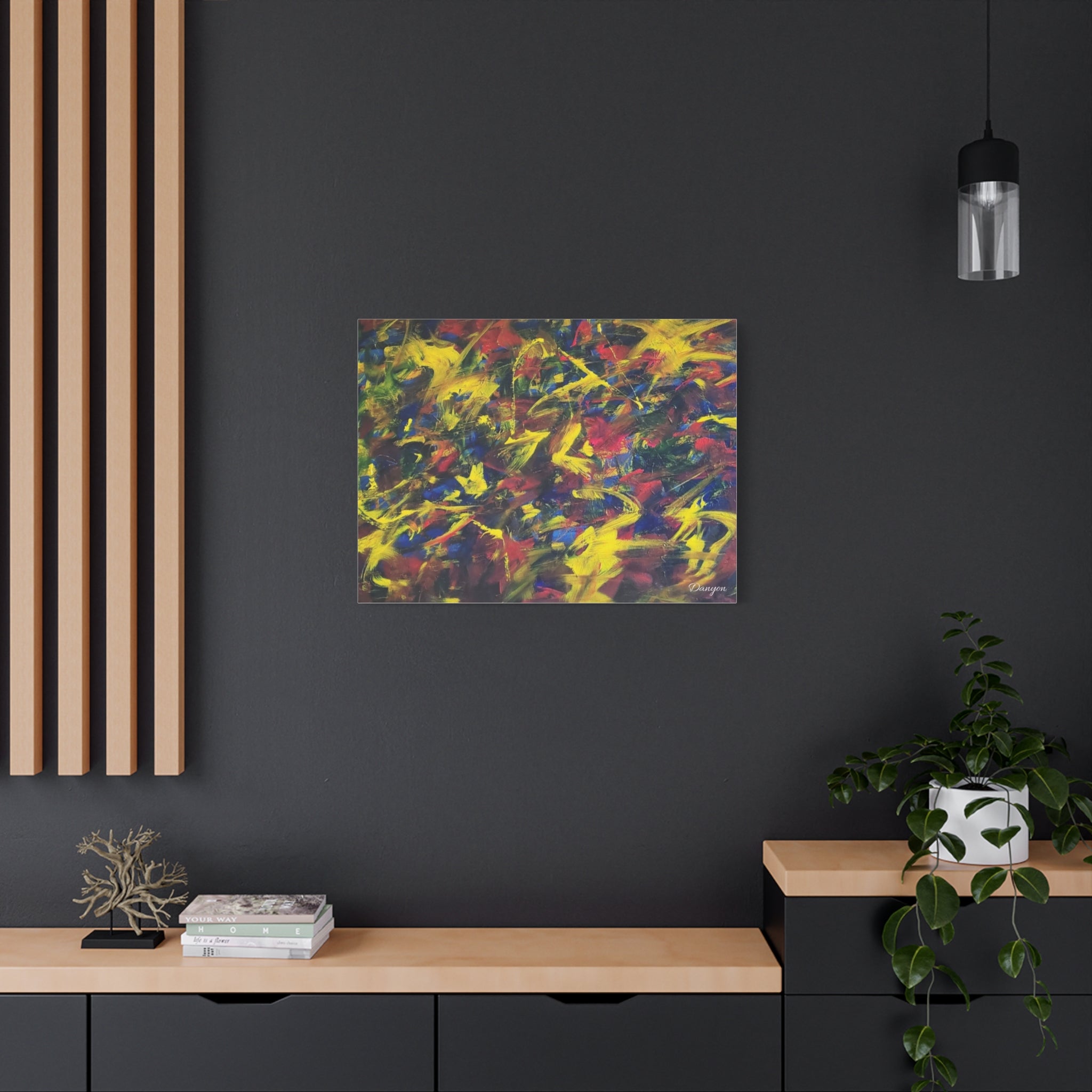 Abstract Color Burst Matte Canvas Print — Vibrant Stretched Wall Art