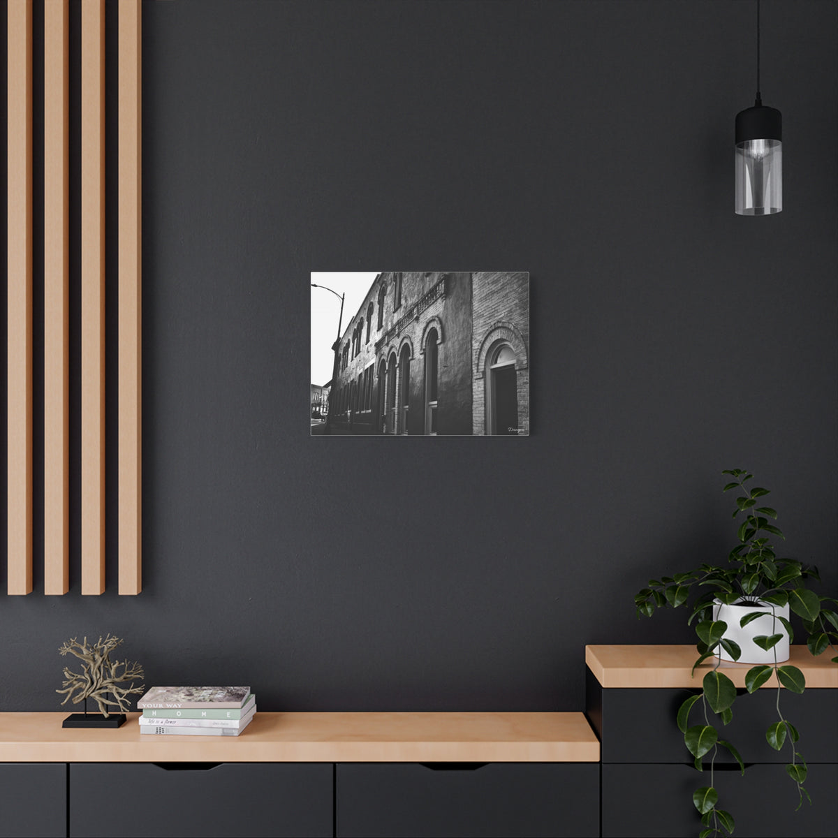 Black & White Historic Architecture Canvas Print — Urban Architecture Wall Art