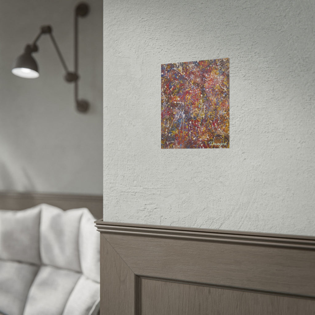 Abstract Splatter Art Poster — Colorful Drip Painting Rolled Poster