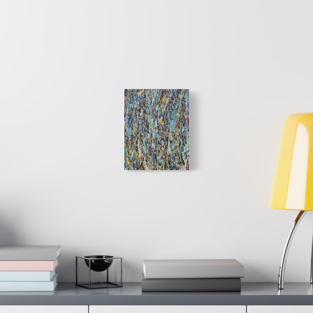 Abstract Drip Painting Canvas Print — Colorful Modern Wall Art, Matte Stretched 1.25"